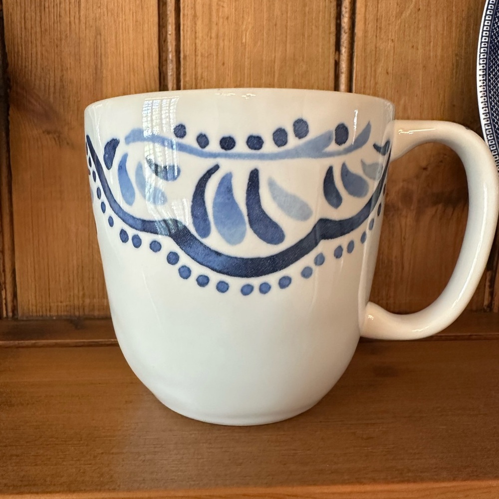 Juliska Iberian Blue and White Ceramic coffee or tea cup